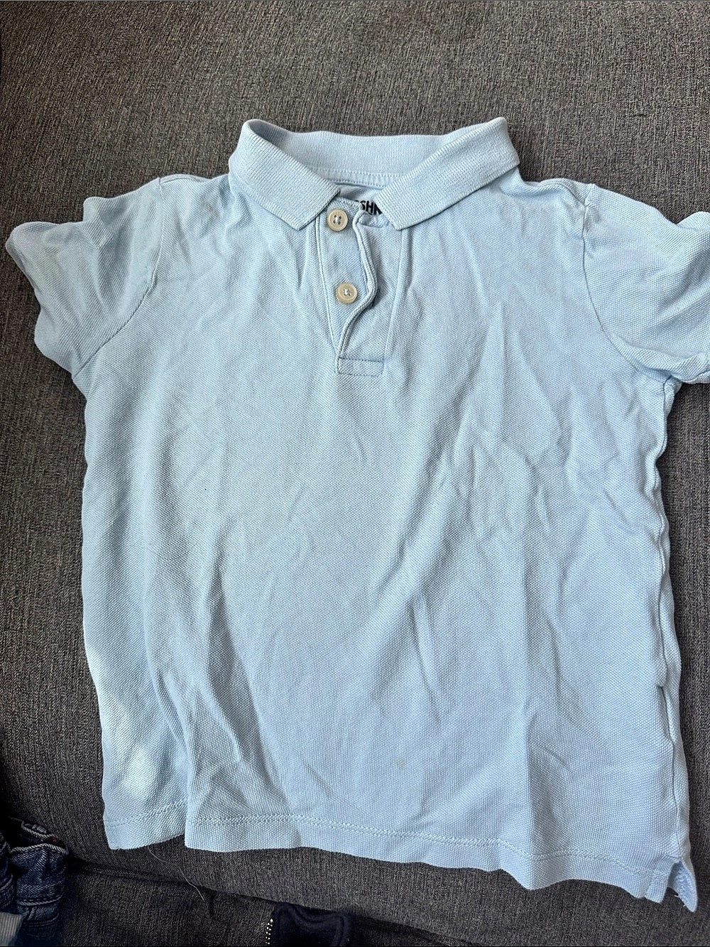 OshKosh B'gosh Toddler Boy Short Sleeve Pique Polo Shirt Blue 4T/4A